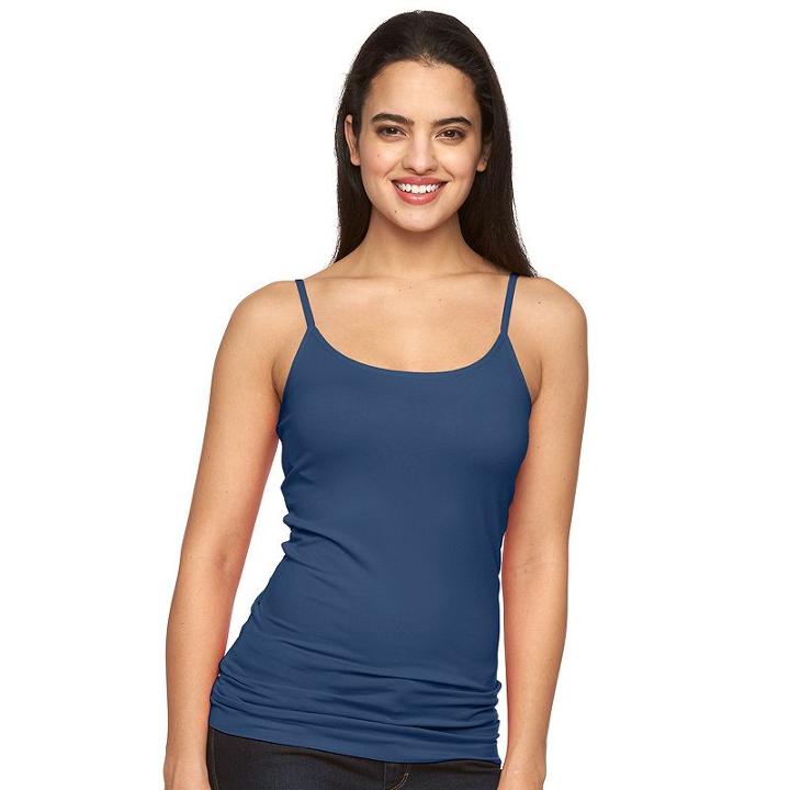 Women's Apt. 9&reg; Solid Seamless Camisole, Size: L/xl, Blue (navy)