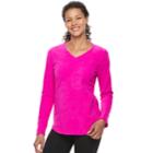 Women's Tek Gear&reg; Microfleece V-neck Tee, Size: Xs, Dark Pink