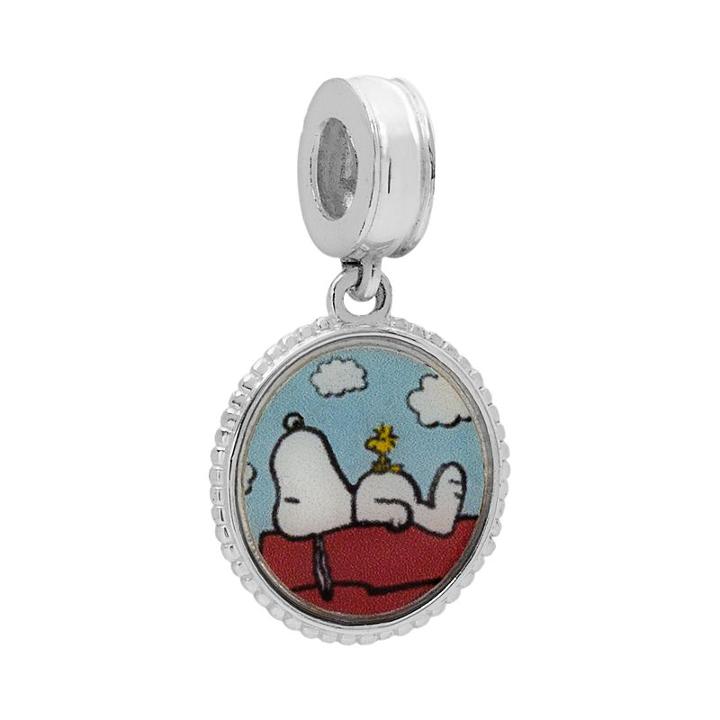 Peanuts Sterling Silver Best Friends Snoopy Charm, Women's, Grey