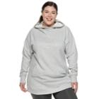 Plus Size Tek Gear&reg; Fleece Raglan Tunic Hoodie, Women's, Size: 3xl, Light Grey