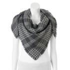 Candie's&reg; Plaid Triangle Scarf, Women's, Grey (charcoal)