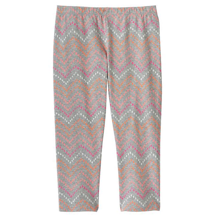 So, Girls 7-16 & Plus Size &reg; Patterned Capri Leggings, Girl's, Size: 10, Med Grey