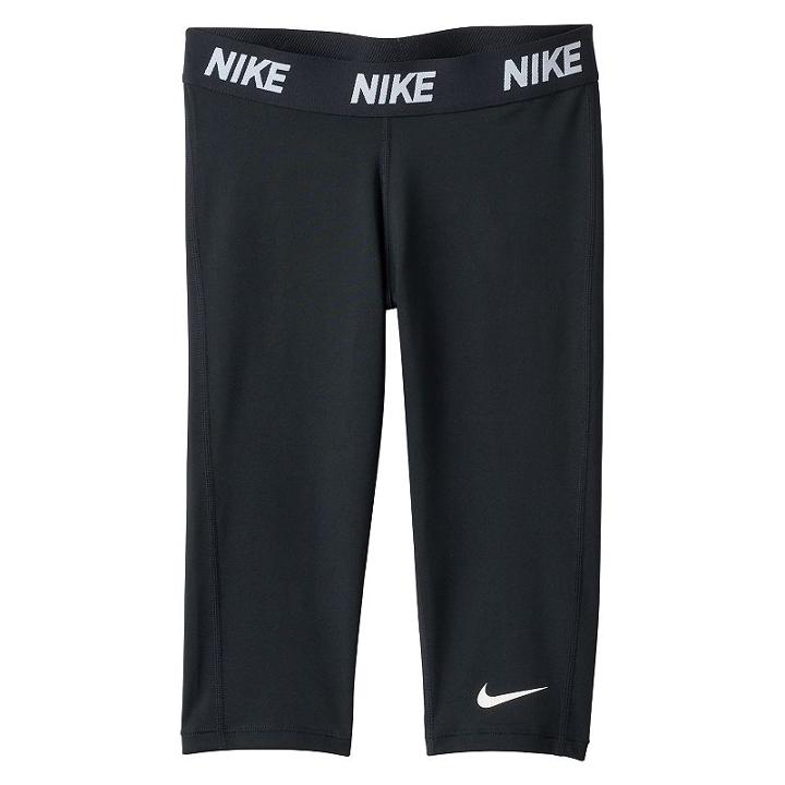 Girls 7-16 Nike Dri-fit Victory Base Layer Capris, Girl's, Size: Xl, Grey (charcoal)