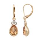 Dana Buchman Crystal Teardrop Clip-on Earrings, Women's, Med Beige