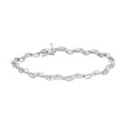 Sterling Silver 1/10 Carat T.w. Diamond Twist Bracelet, Women's, Size: 7.5