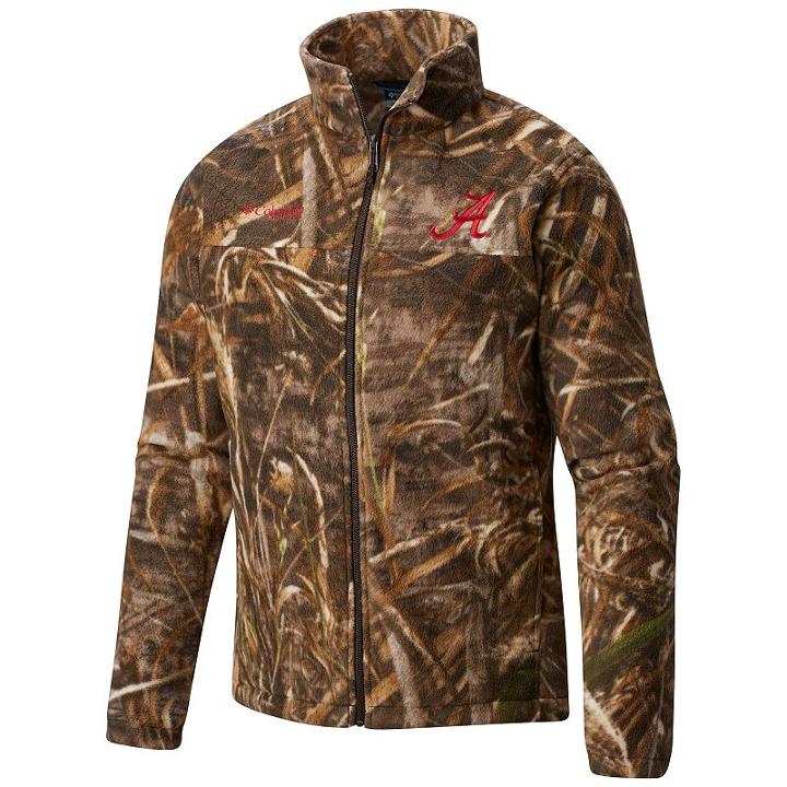 Men's Columbia Alabama Crimson Tide Flanker Camo Jacket, Size: Small, Red Overfl