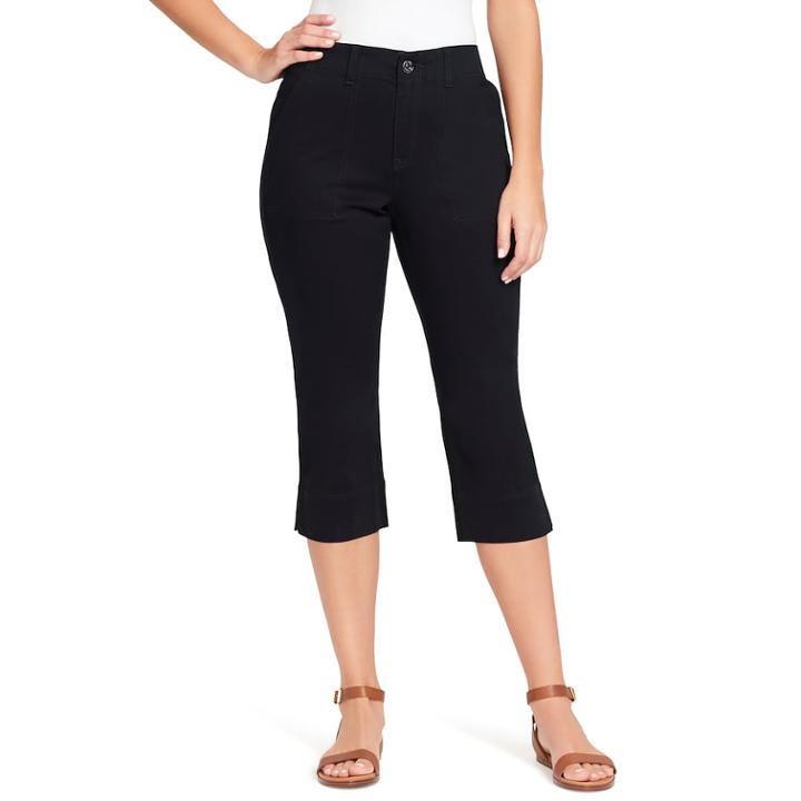 Petite Gloria Vanderbilt Rhea Comfort Capris, Women's, Size: 14 Petite, Black