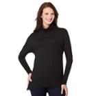 Women's Haggar French Terry Cowlneck High-low Tunic, Size: Small, Black