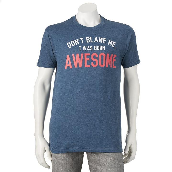 Men's Born Awesome Tee, Size: Xl, Blue (navy)