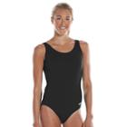 Women's Dolfin Aquashape Moderate Scoop Back One-piece Swimsuit, Size: 22 Comp, Black