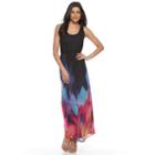 Women's Nina Leonard Brushstroke Maxi Dress, Size: 14, Oxford