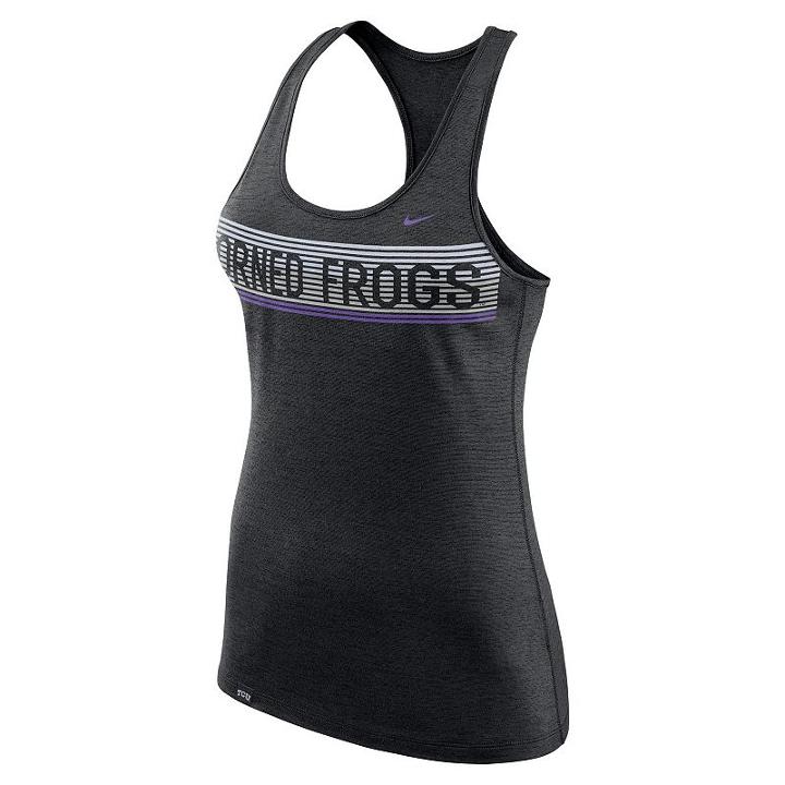 Women's Nike Tcu Horned Frogs Dri-fit Touch Tank Top, Size: Small, Black