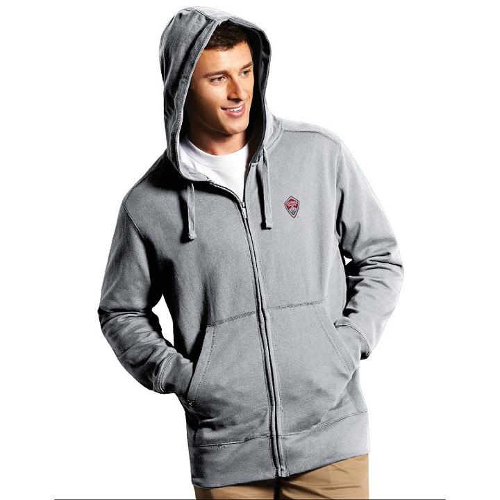 Men's Antigua Colorado Rapids Signature Full-zip Hoodie, Size: Xl, Light Grey