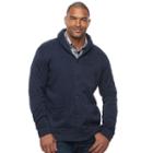 Big & Tall Sonoma Goods For Life&trade; Classic-fit Fleece Shawl-collar Cardigan Sweater, Men's, Size: 2xb, Blue (navy)