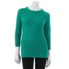 Women's Croft & Barrow&reg; Solid Textured Sweater, Size: Xl, Green