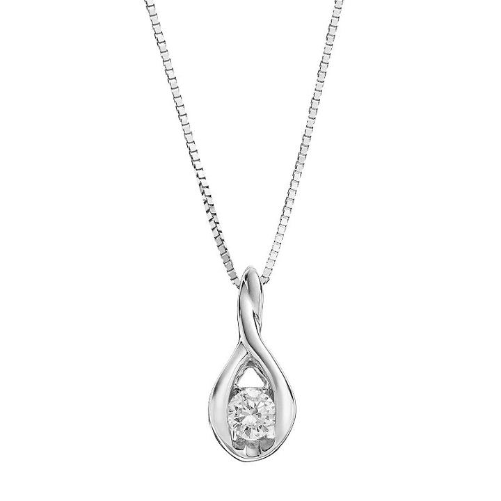 Sirena Collection 1/10 Carat T.w. Diamond 14k White Gold Drop Pendant Necklace, Women's