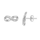 Itsy Bitsy Sterling Silver 1/10 Carat T.w. Diamond Infinity Stud Earrings, Women's, White