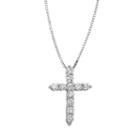 1/4 Carat T.w. Igl Certified Diamond 14k Gold Cross Pendant Necklace, Women's, Size: 18, White
