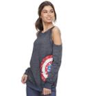 Juniors' Marvel Hero Elite Captain America Cold-shoulder Top By Her Universe, Teens, Size: Small, Blue (navy)