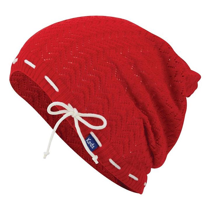 Women's Keds Open-work Chevron Slouchy Beanie, Red