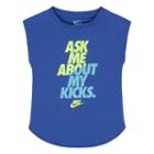 Girls 4-6x Nike Ask Me About My Kicks Graphic Tee, Girl's, Size: 6, Med Blue