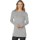 Women's Cuddl Duds Soft Knit Long Sleeve Tunic Hoodie, Size: Small, Med Grey