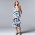 Women's Simply Vera Vera Wang Print Midi Dress, Size: Large, Blue