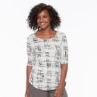 Women's Apt. 9&reg; Essential Striped Boatneck Tee, Size: Xs, Dark Grey
