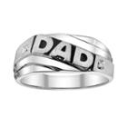 Sterling Silver Diamond Accent Dad Ring - Men, Size: 8, White