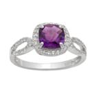 Sterling Silver Amethyst And Lab-created White Sapphire Halo Ring, Women's, Size: 10, Purple