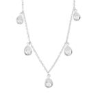 Sophie Miller Cubic Zirconia Sterling Silver Teardrop Station Necklace, Women's, Size: 18, White
