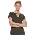 Women's Rock & Republic&reg; Cutout Tee, Size: Xl, Green