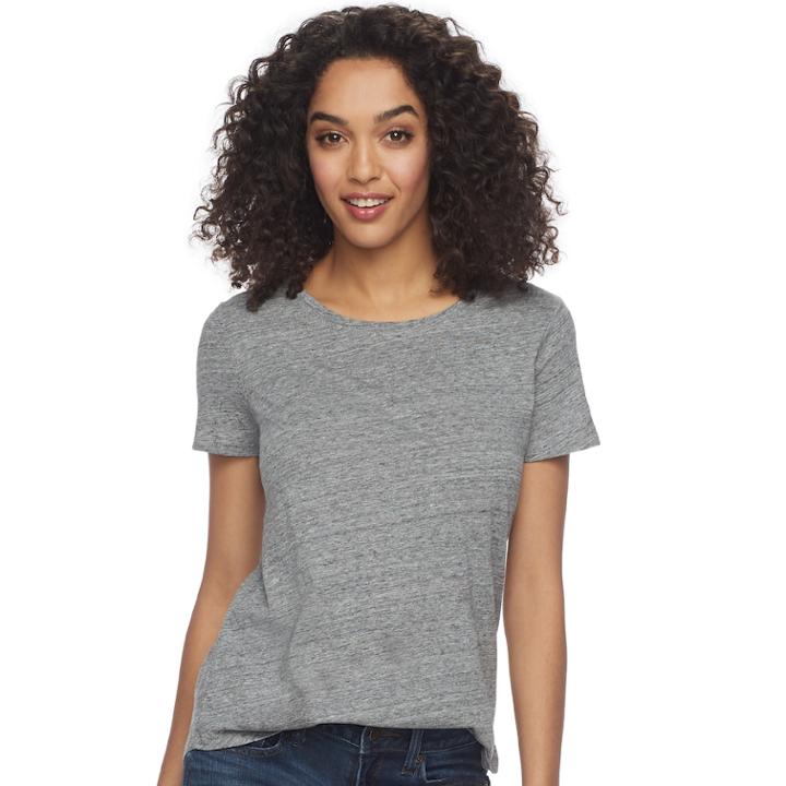 Women's Sonoma Goods For Life&trade; Essential Crewneck Tee, Size: Large, Grey (charcoal)