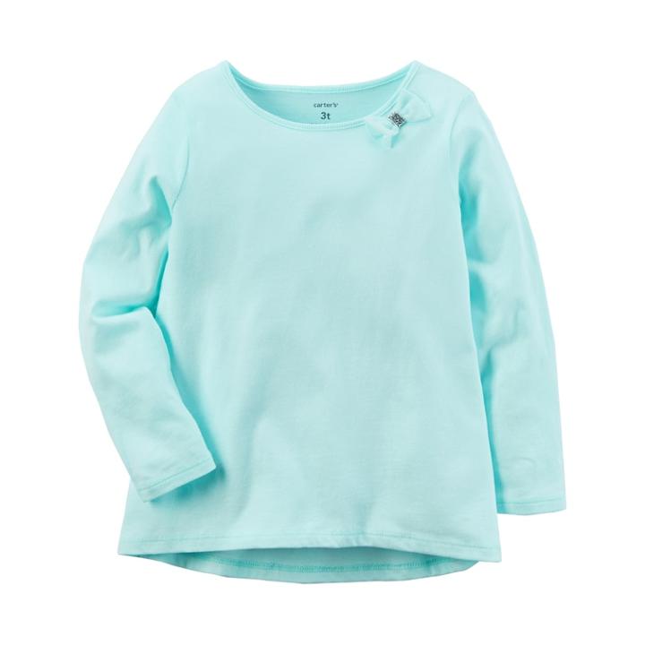 Girls 4-8 Carter's Tulle Bow Tee, Size: 4, Light Blue
