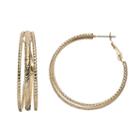 Jennifer Lopez Textured Triple Hoop Earrings, Women's, Gold