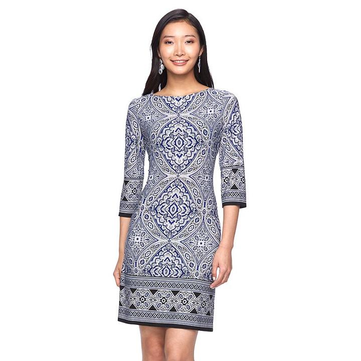 Women's Suite 7 Mosaic Shift Dress, Size: 8, Blue Other