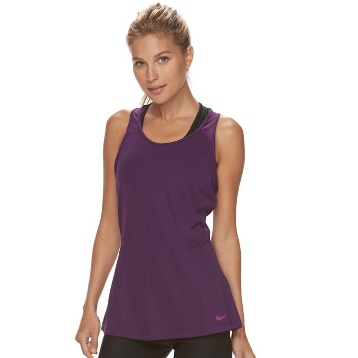 Women's Nike Training Mesh Racerback Running Tank, Size: Xl, Purple Oth