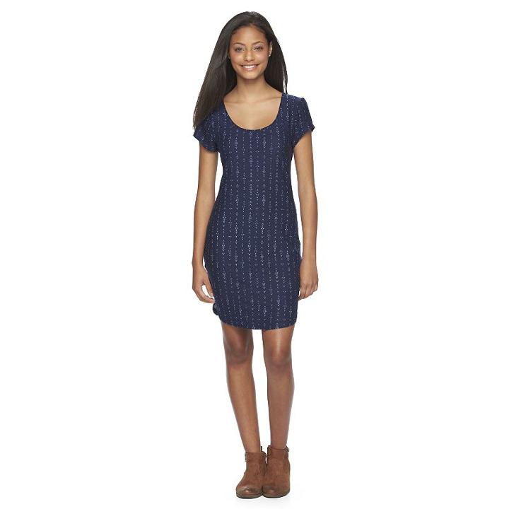 Juniors' Mudd&reg; Short Sleeve Bodycon Dress, Teens, Size: Xs, Blue