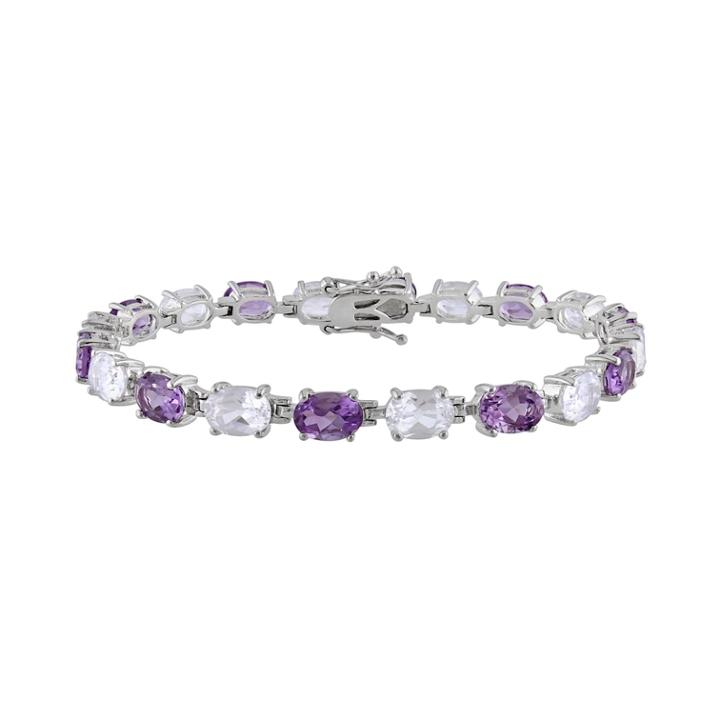 Stella Grace Sterling Silver Amethyst And Lab-created White Sapphire Bracelet, Women's, Size: 7.25, Purple