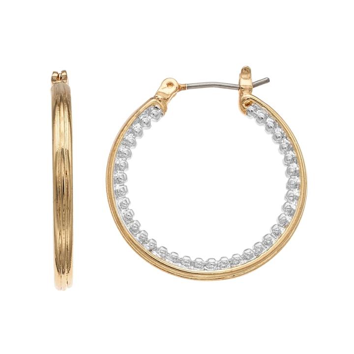 Napier Two Tone Nickel Free Hoop Earrings, Women's, Multicolor