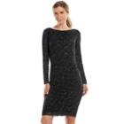 Women's Chaps Sequin Lace Sheath Dress, Size: 12, Black