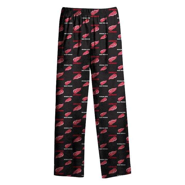 Boys 8-20 Detroit Red Wings Allover Logo Lounge Pants, Boy's, Size: Xl(18/20), Black