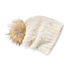 Women's Sijjl Cable-knit Slouchy Wool Beanie, White