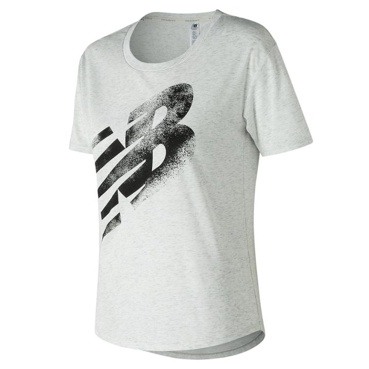 Women's New Balance Graphic Tech Short Sleeve Tee, Size: Large, White