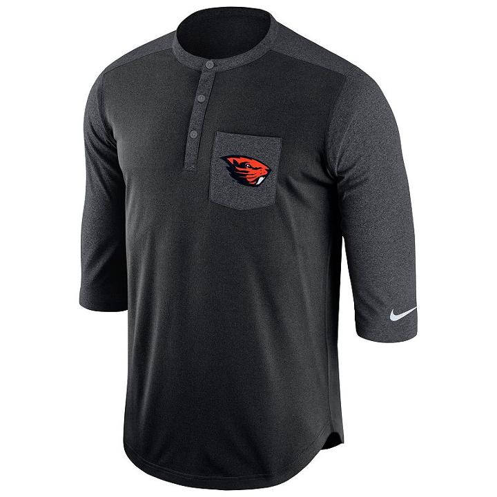 Men's Nike Oregon State Beavers Dri-fit Touch Henley, Size: Xl, Ovrfl Oth