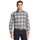 Men's Izod Classic-fit Plaid Flannel Button-down Shirt, Size: Xl, White