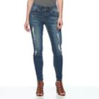 Women's Seven7 Secret Fit Destructed Skinny Jeans, Size: 6, Med Blue