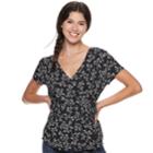 Juniors' Grayson Threads Wrap Top, Teens, Size: Large, Black