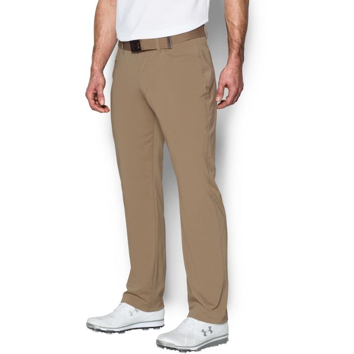 Men's Under Armour Tech Straight-fit Performance Golf Pants, Size: 32x32, Dark Beige