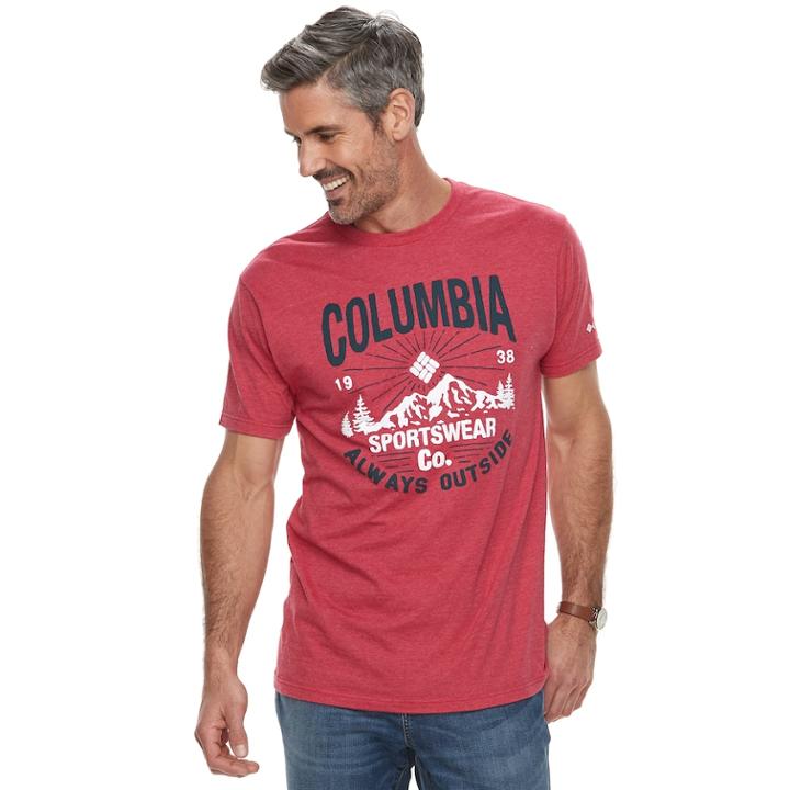 Men's Columbia Logo Tee, Size: Large, Brt Red